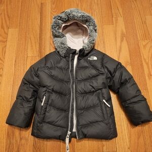 The North Face Polar Water Repellent Down Park Toddler Girls Size 3T, Grey Pink
